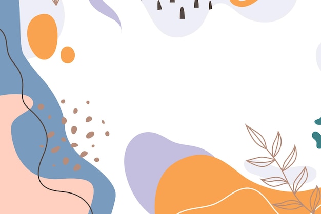 Abstract Composition with Organic Shapes in Pastel Colors