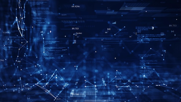 Abstract concept of digital technology and online cybersecurity data protection polygon internet