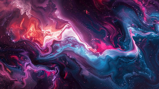 Abstract cosmic artwork with swirling nebulae in vibrant colors