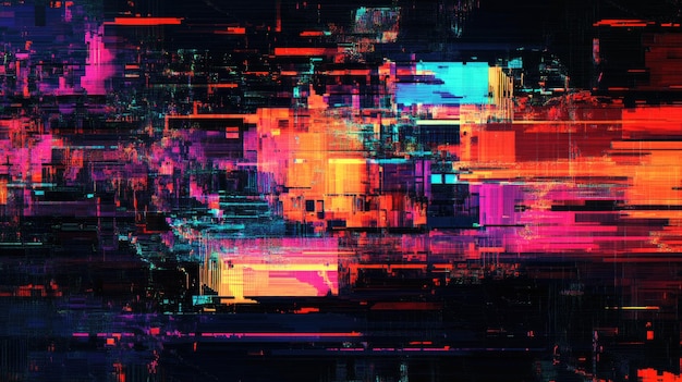 abstract digital artwork depicting a colorful and textured data landscape