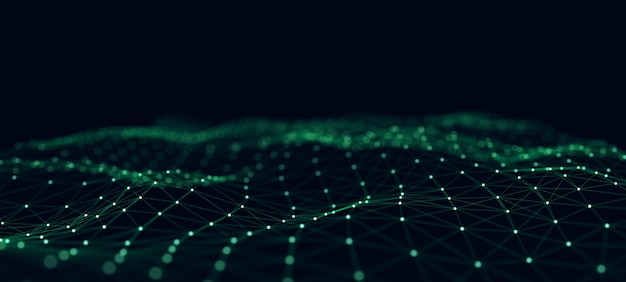 Abstract digital background made of dots and lines Big data 3D rendering