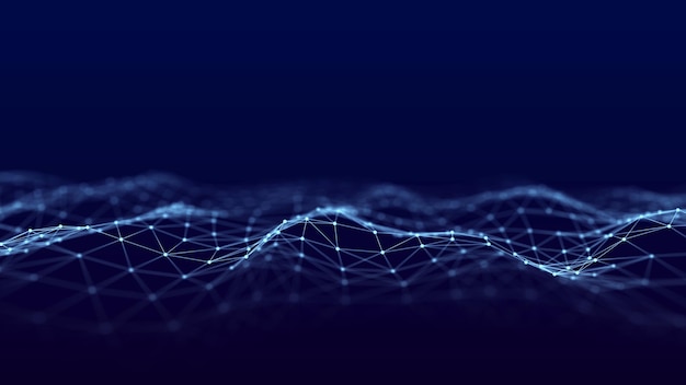 Abstract digital background made of dots and lines Big data 3D rendering