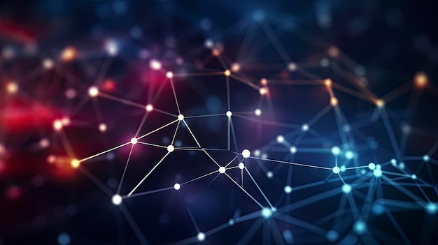 abstract digital connections with data and blockchain technology