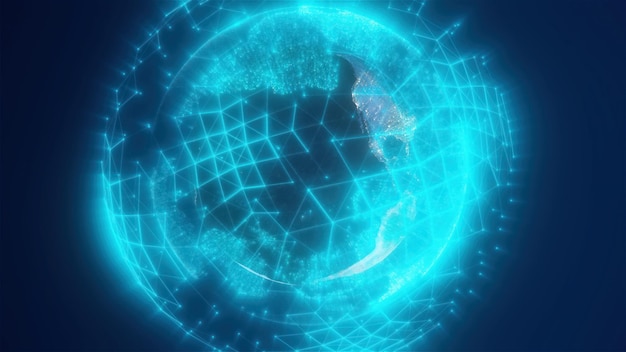 Abstract digital earth computer generated d render