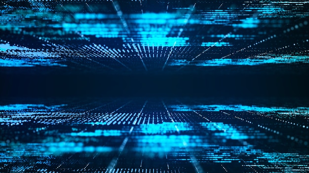 Abstract digital matrix background. Futuristic big data information technology concept.