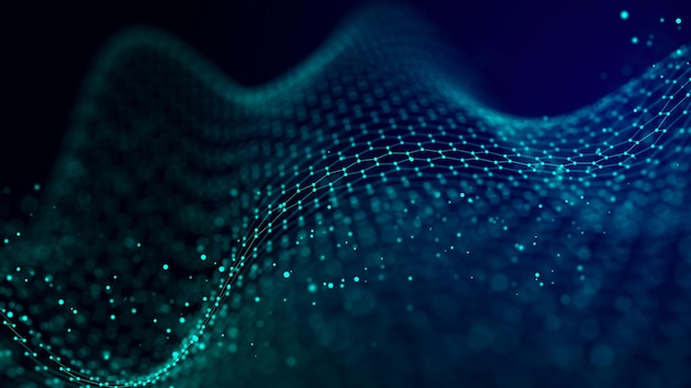 abstract digital wave digital network background 3d