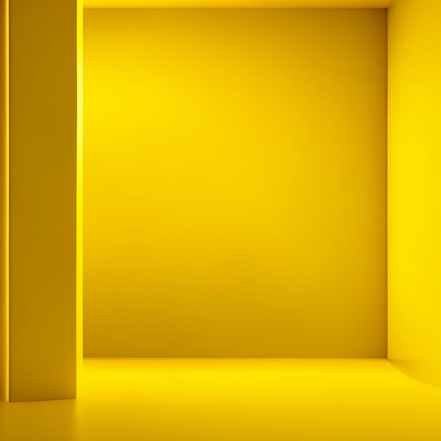Abstract empty yellow gradient studio wall use as background
