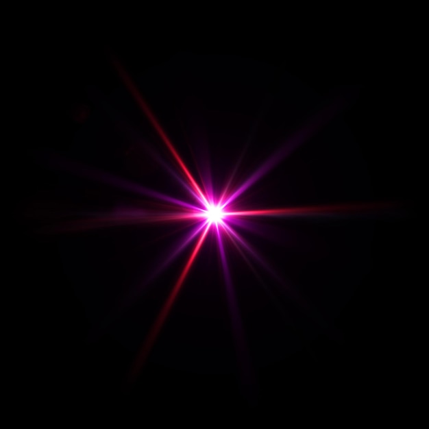 Abstract flash star light effect lens flare on black background