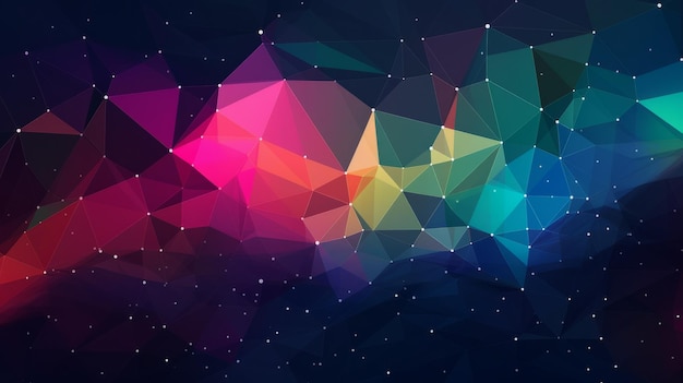 abstract flat colorful geometric background neural network ai generated