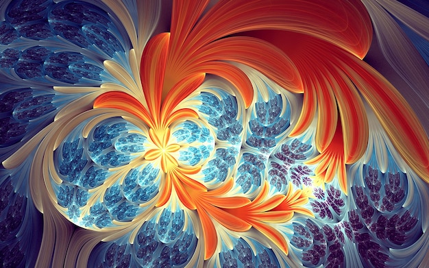 abstract fractal patterns and shapes dynamic flowing natural forms flowers and spirals