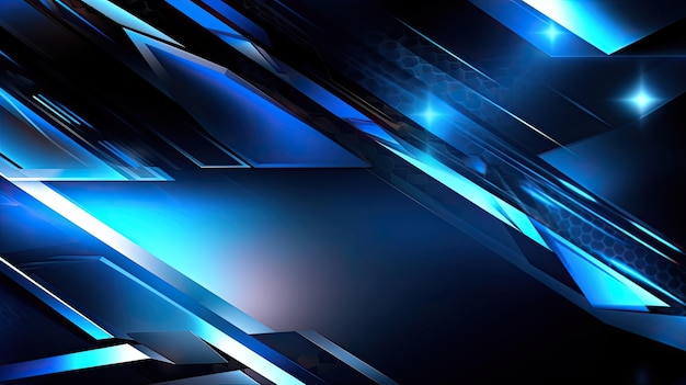 Abstract futuristic technology modern style blue glowing neon background wallpaper banner Generative AI