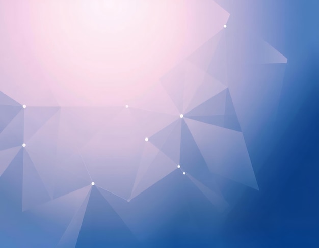 Abstract geometric background with blue pink and white gradient and glowing dots