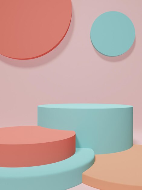 Abstract geometric podium background branding product presentation 3d rendering