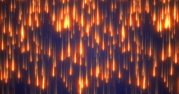 Abstract glowing energetic futuristic orange fiery lines raining energy magical abstract background