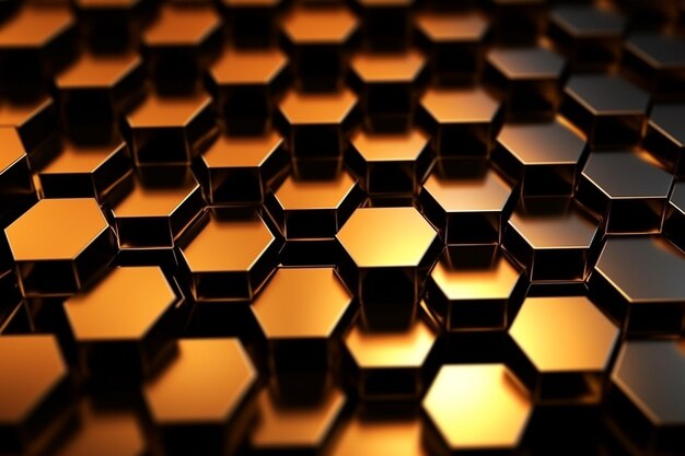 abstract gold background with hexagons