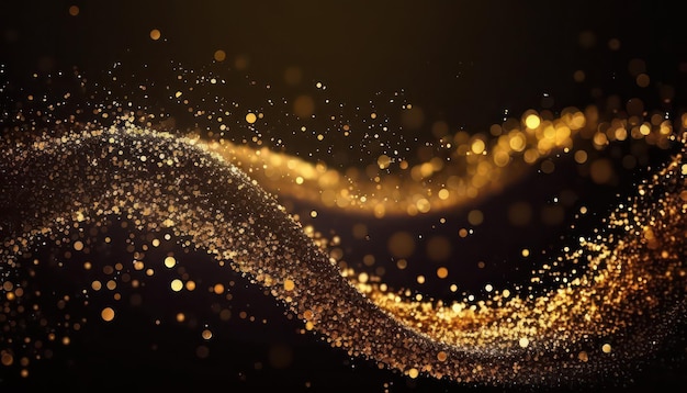 abstract golden glitter wave background