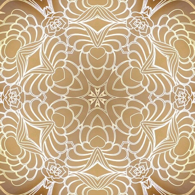 Abstract gradient image for background forming a flower and star pattern on a brown background