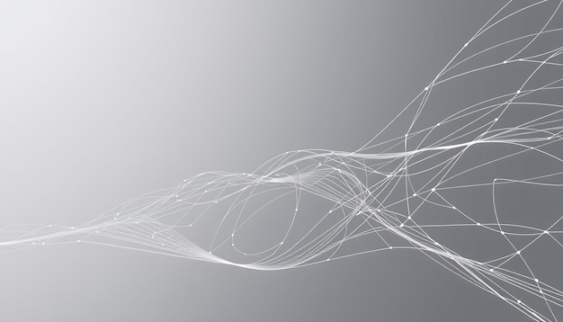 Abstract Gray Background with White Lines and Dots