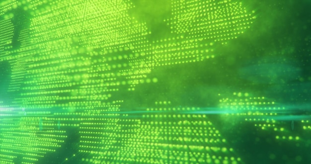 Abstract green dots glowing energy scientific futuristic hitech background