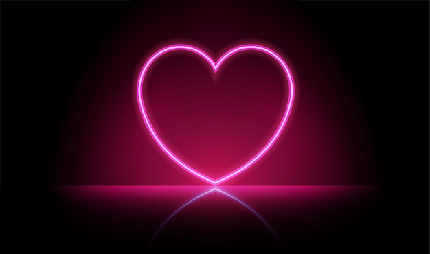 Abstract image of illuminated heart shape against black background