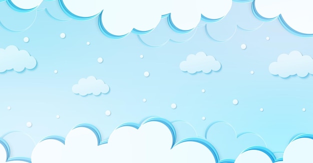 abstract kawaii clouds cartoon background