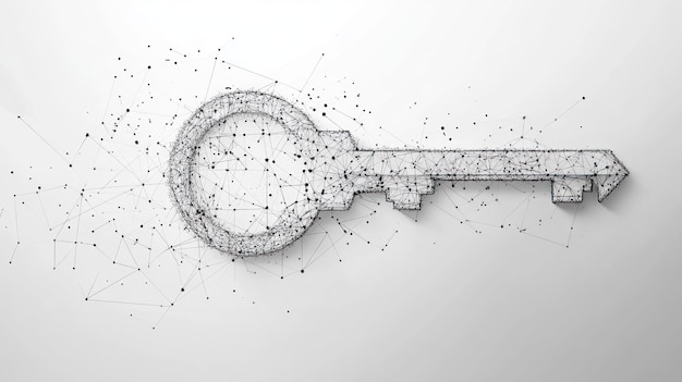 Abstract key polygonal design