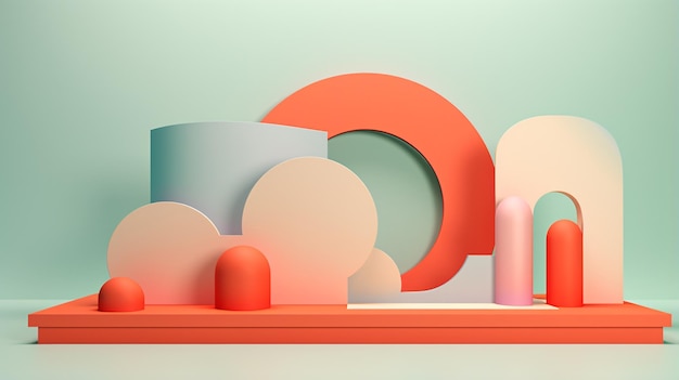 Abstract mockup scene in minimal style Podium