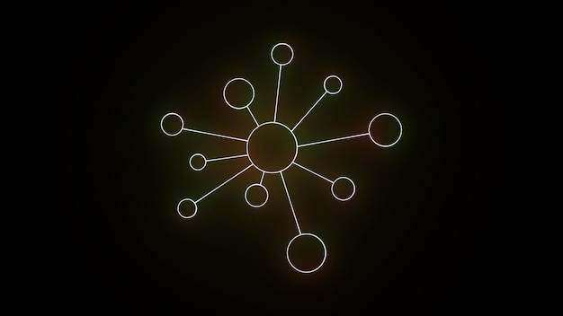 abstract molecule sign molecule neon icon modern glowing banner design colorful modern design trends on black background