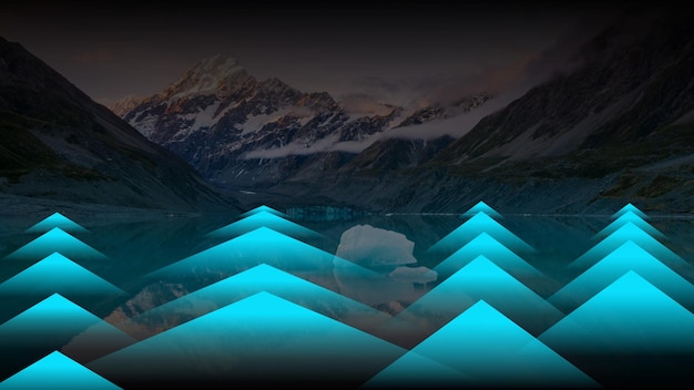 abstract mountain lake