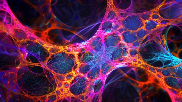 abstract neon color background with froming intricate web like