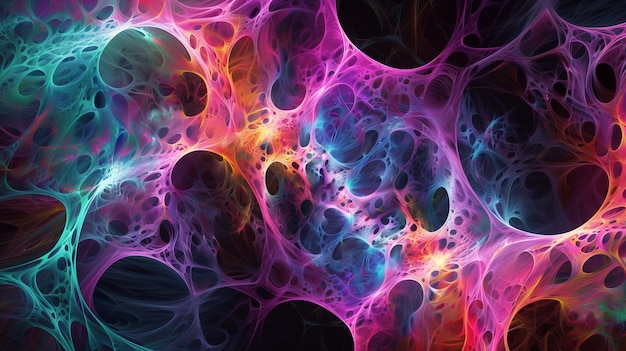 abstract neon color background with froming intricate web like