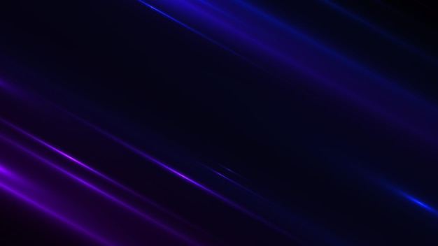 Abstract Neon glowing lines bright lens flare colored on black background