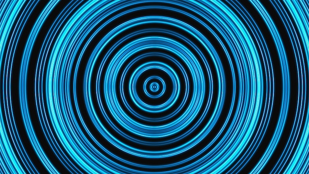 Abstract neon round lines are in space modern 3d render background computer generated backdrop