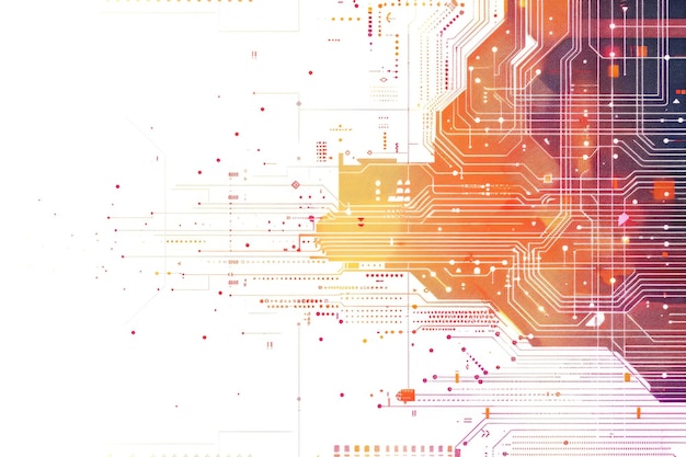 Abstract Orange and White Tech Pattern Background