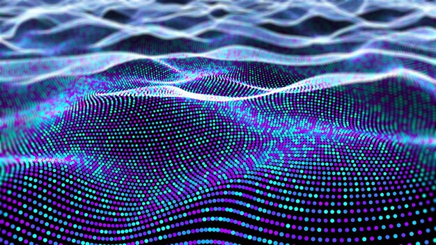 Abstract particle waves computer generated d render