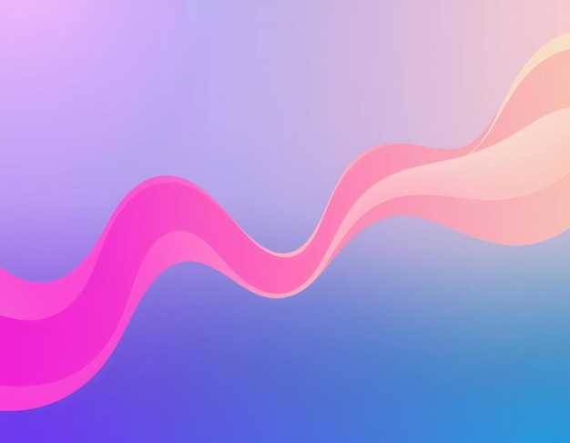 Abstract pink and blue gradient background with a wavy line