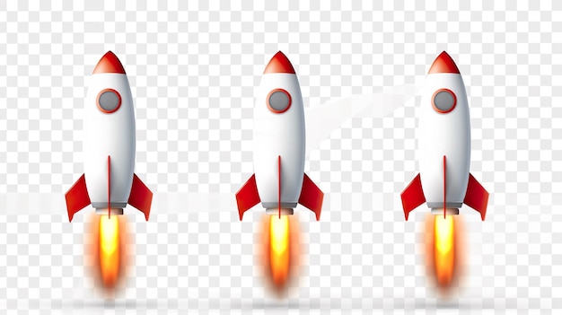 Abstract pink rocket ship concept in cartoon style