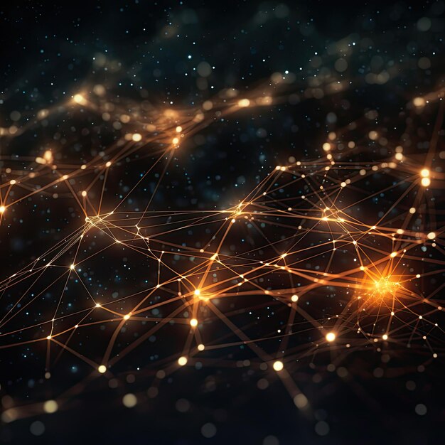 Abstract polygonal space background with connecting dots and lines Connection structure