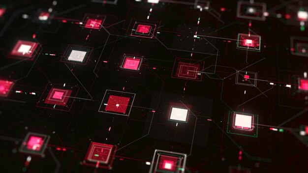 abstract process of digital data transmission animation futuristic circuit board virtual computer