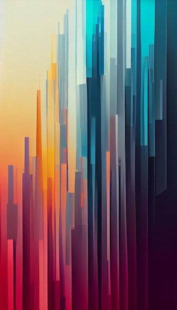 Abstract rainbow color background with straight lines in colorful gradient Pixel sorting concept Digital art 3D illustration Copy spacedesign wallpaper packaging