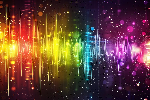 Abstract Rainbow Sound Wave Background