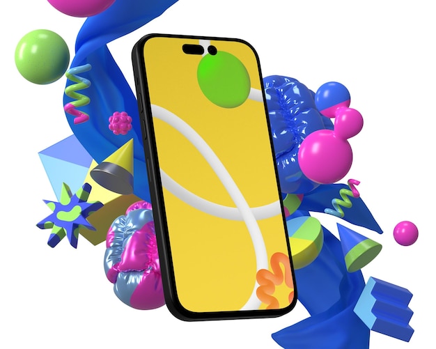Abstract smartphone screen png sticker digital device transparent background