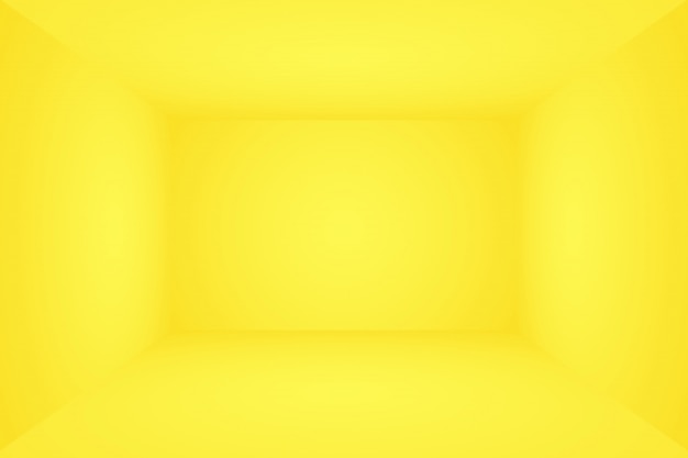 Abstract solid of shining yellow gradient studio wall room background. 3D Room.