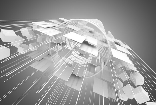 Abstract space construction background. 3d illustration