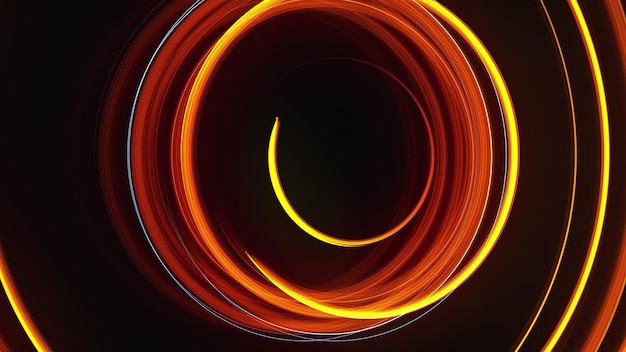 Abstract spiral rotating glow lines computer generated background 3D rendering background