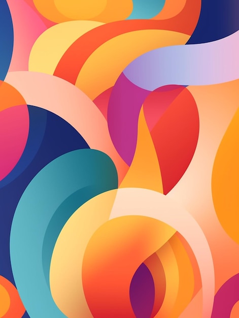 Abstract Symphony A Vibrant Tapestry of Wavy Patterns and Colorful Shapes in Digital Harmony