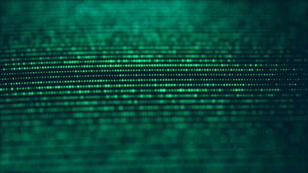 Abstract technology flow background Futuristic dots background with a dynamic wave Big data visualization 3d rendering