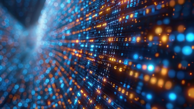Abstract technology information travel through optical fiber data superhighway digital communication futuristic wallpaper