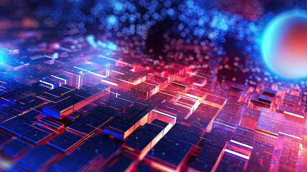 Abstract technology metaverse VR AR world abstract futuristic background Generative AI