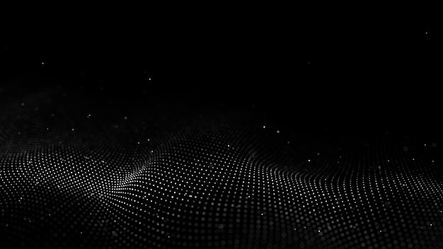 Abstract technology wave of particles Big data visualization Background with motion dots